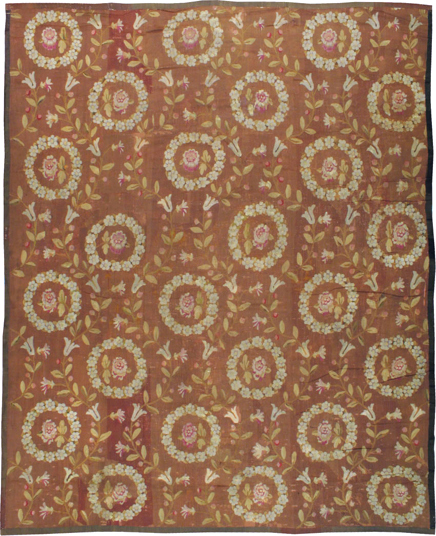 Antique French Aubusson Carpet, No.10022 - Gss
