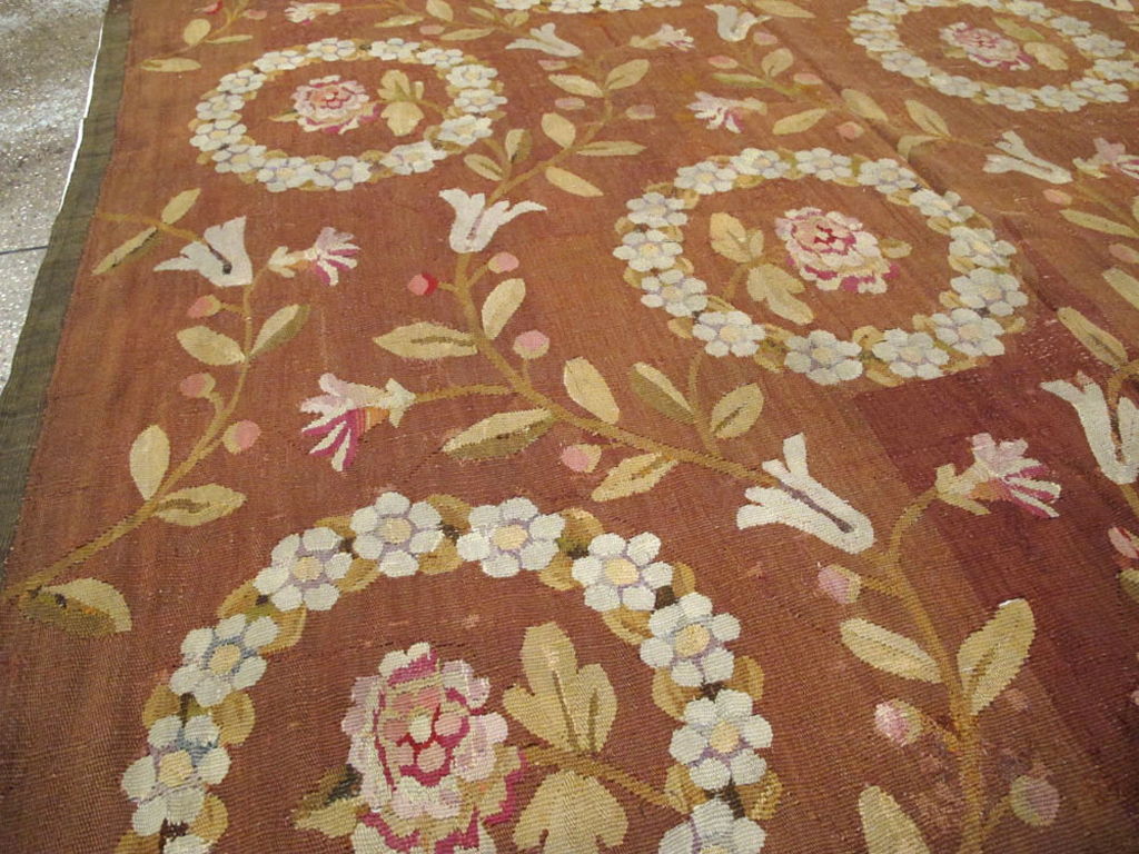 Antique French Aubusson Carpet, No.10022 - Gss