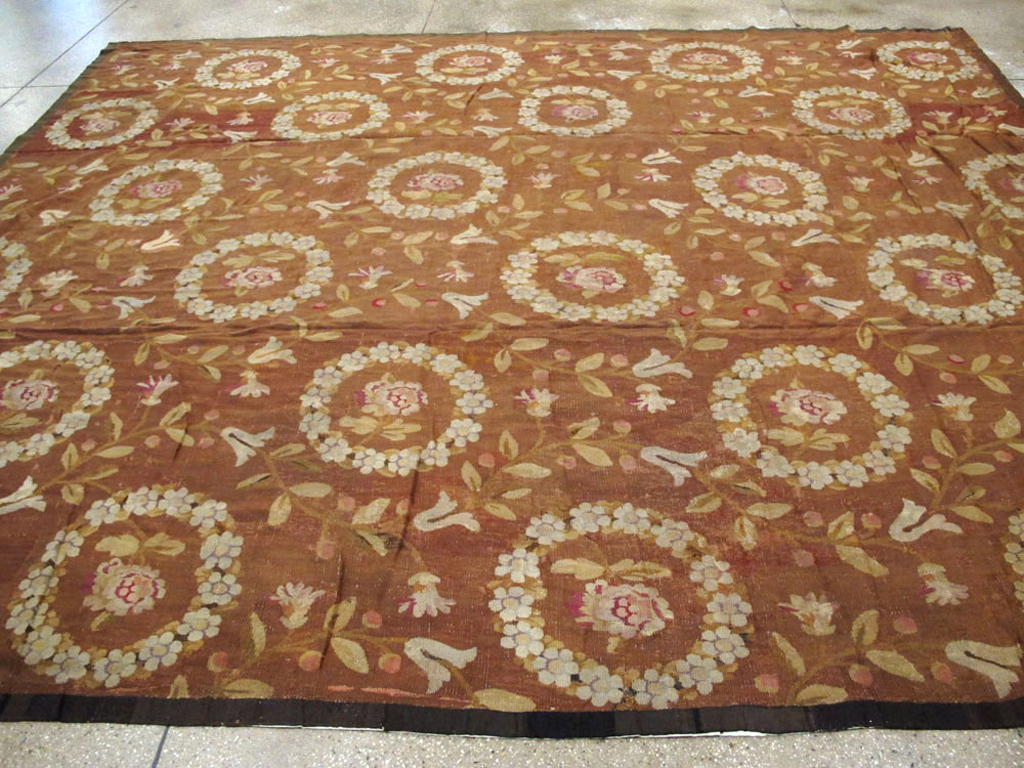 Antique French Aubusson Carpet, No.10022 - Gss