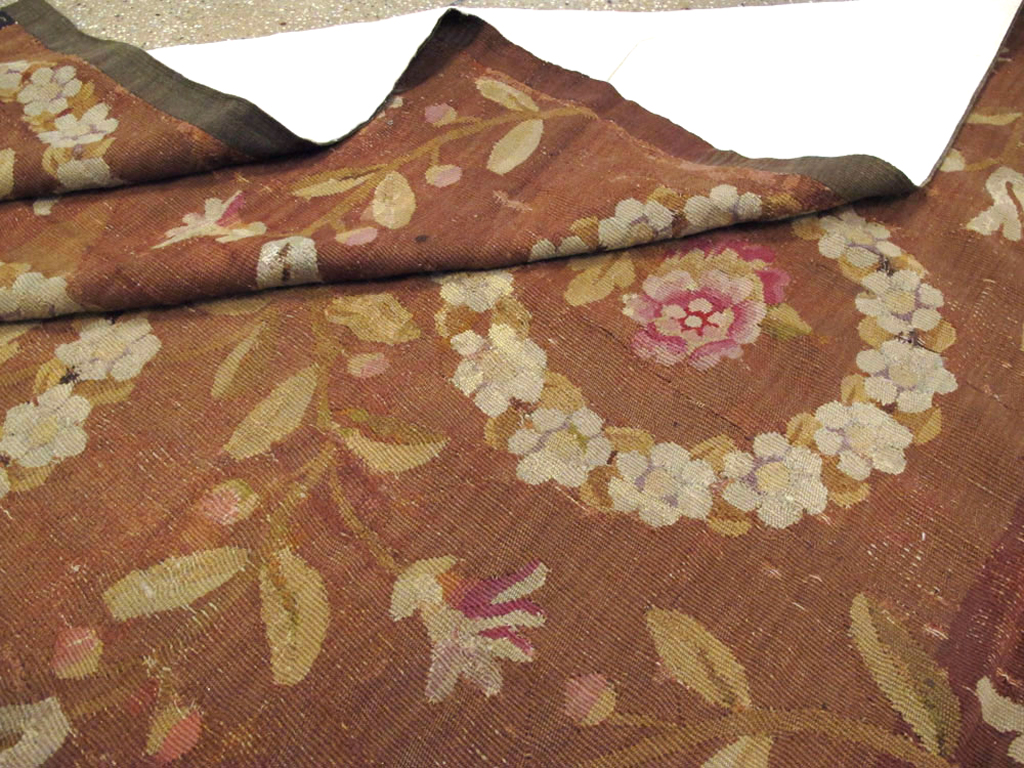 Antique French Aubusson Carpet, No.10022 - Gss
