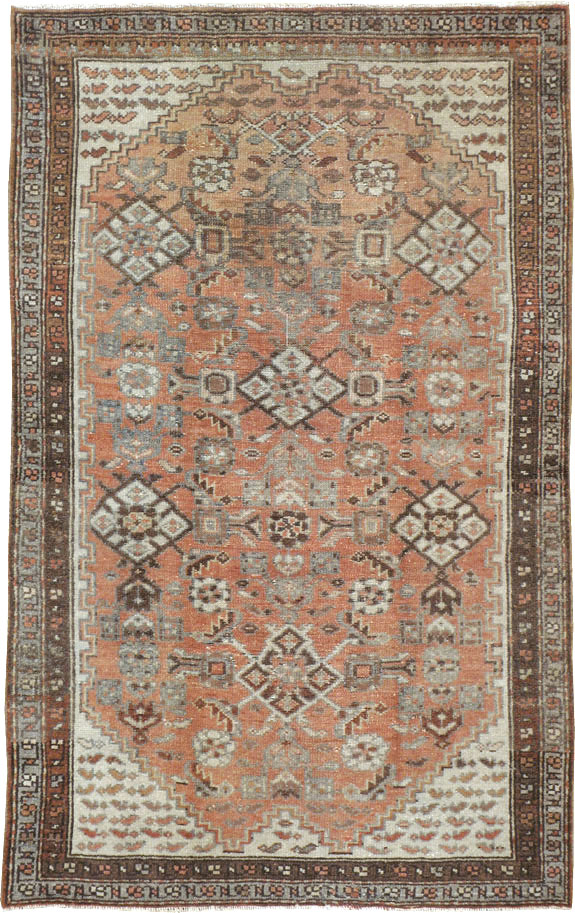 Antique Persian Malayer Throw Rug, No.10082 - Gss