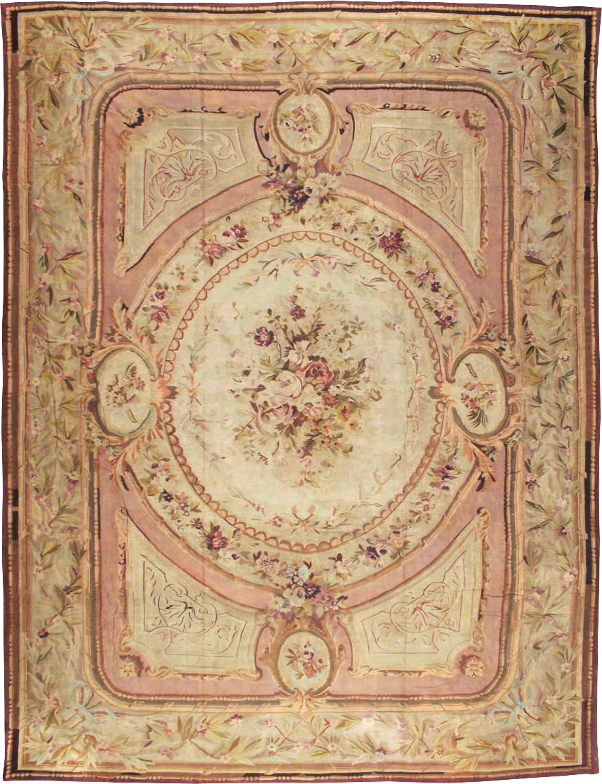 Antique French Aubusson Flatweave Carpet, No.10325 - Gss