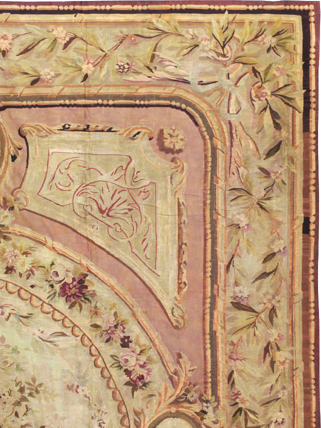 Antique French Aubusson Flatweave Carpet, No.10325 - Gss