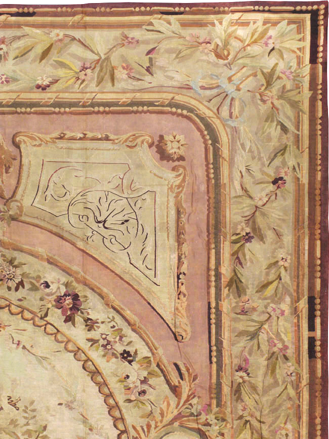 Antique French Aubusson Flatweave Carpet, No.10325 - Gss