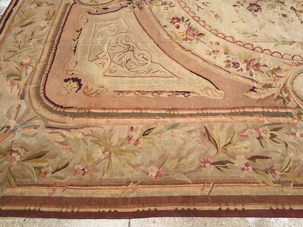 Antique French Aubusson Flatweave Carpet, No.10325 - Gss