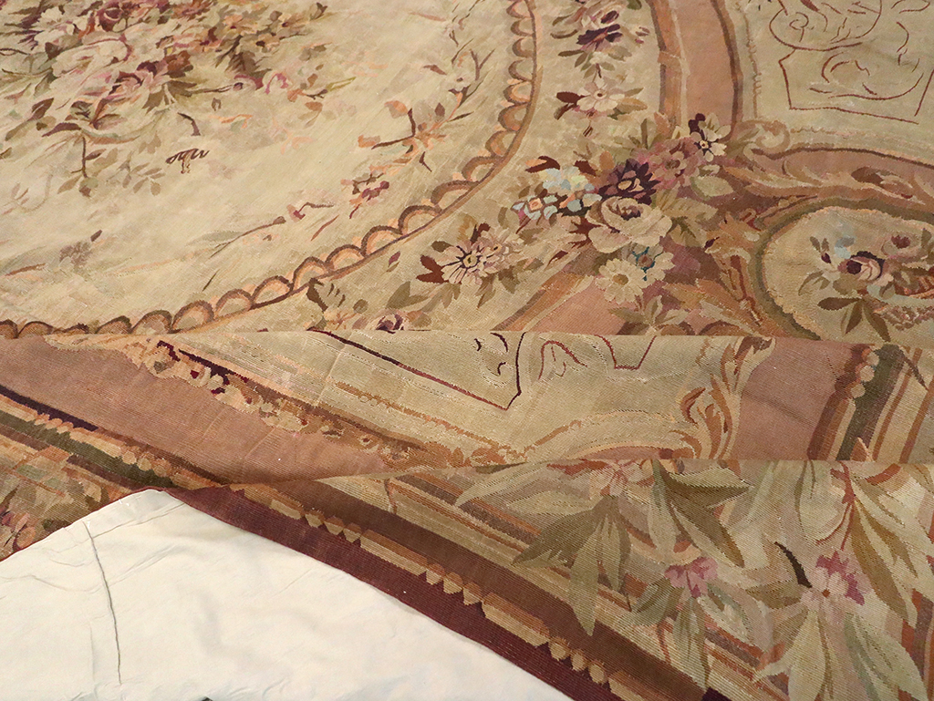 Antique French Aubusson Flatweave Carpet, No.10325 - Gss