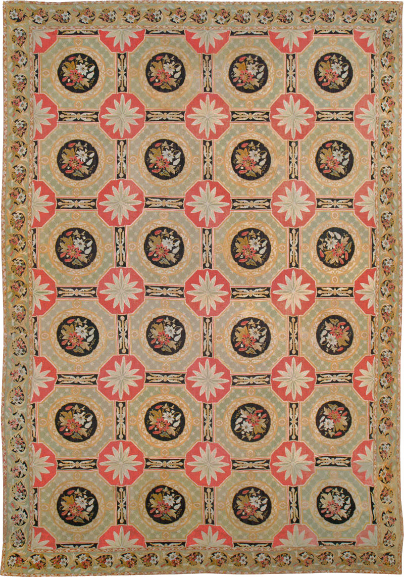 Antique English Needlepoint Carpet, No.10328 - Gss