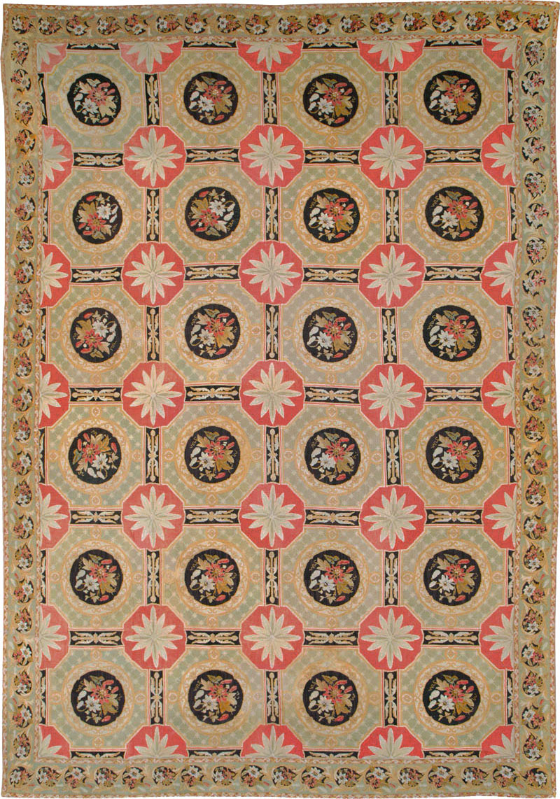 Antique English Needlepoint Carpet, No.10328 - Gss
