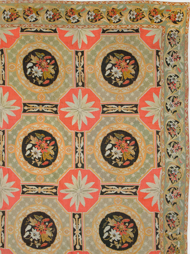 Antique English Needlepoint Carpet, No.10328 - Gss