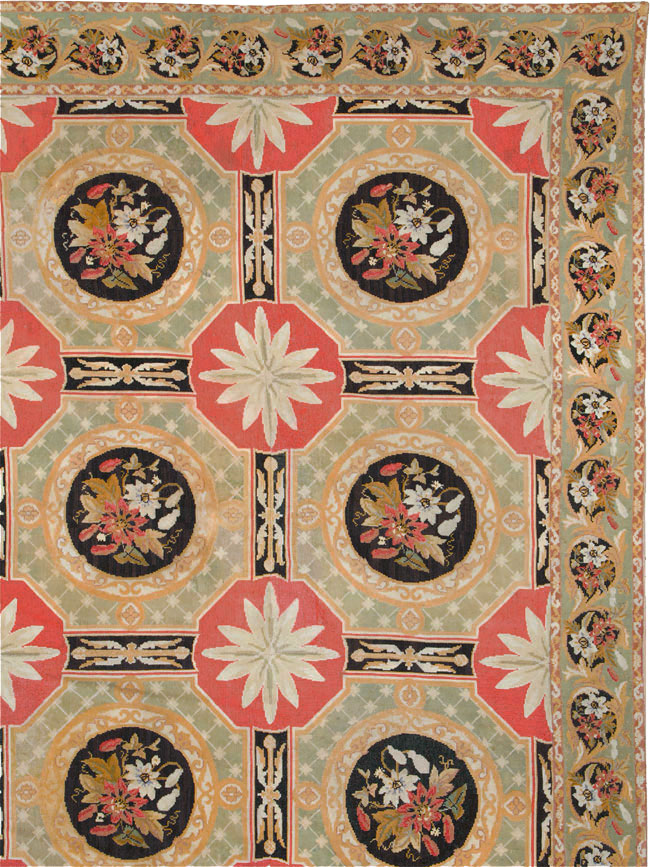 Antique English Needlepoint Carpet, No.10328 - Gss