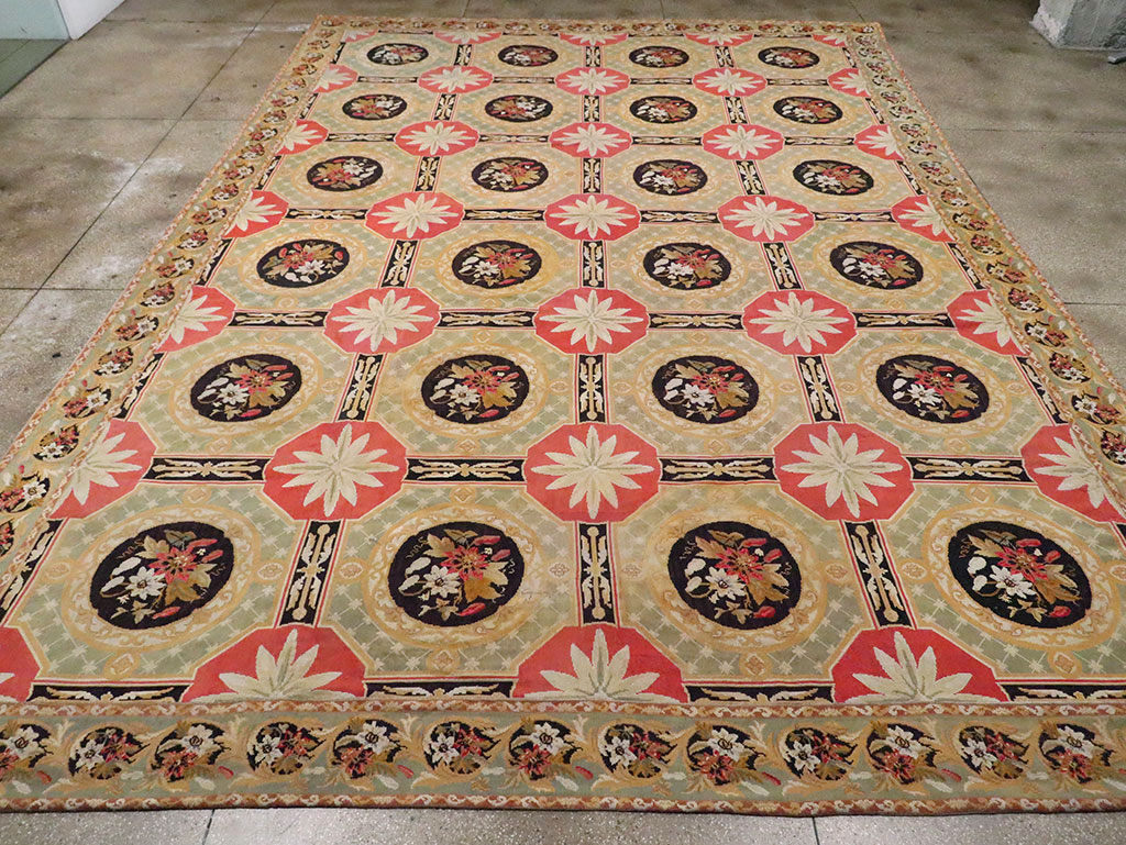 Antique English Needlepoint Carpet, No.10328 - Gss