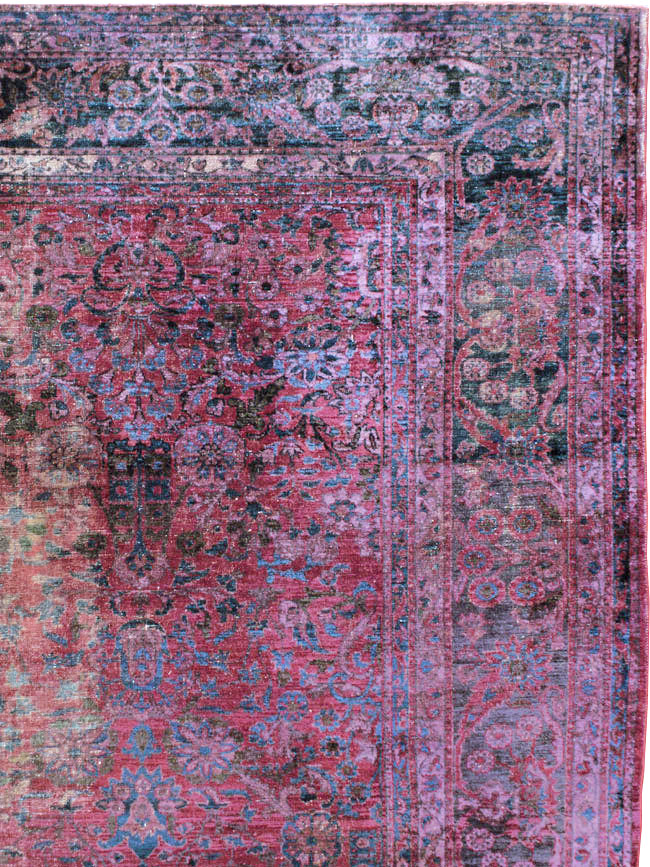 Antique Persian Overdyed Lilihan Carpet, No.10455 - Gss