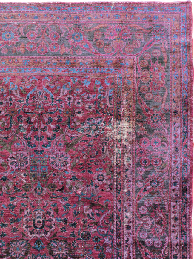 Antique Persian Overdyed Lilihan Carpet, No.10455 - Gss