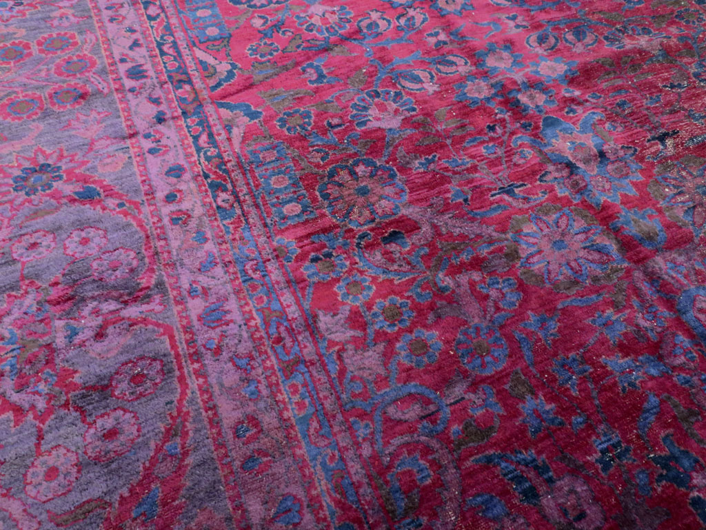 Antique Persian Overdyed Lilihan Carpet, No.10455 - Gss