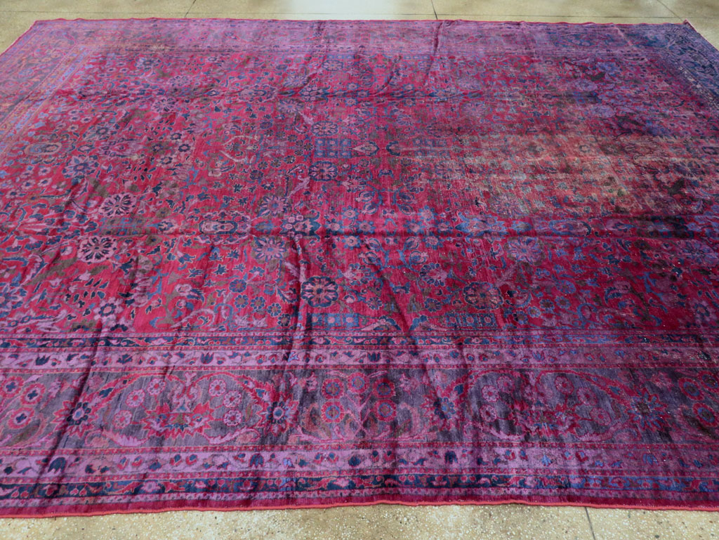 Antique Persian Overdyed Lilihan Carpet, No.10455 - Gss