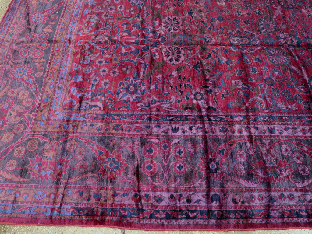 Antique Persian Overdyed Lilihan Carpet, No.10455 - Gss