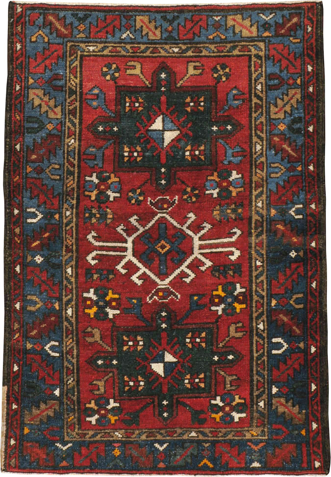 Antique Persian Karajeh Throw Rug, No.10516 - Gss