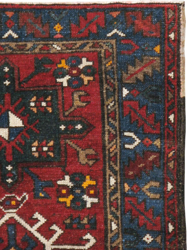 Antique Persian Karajeh Throw Rug, No.10516 - Gss