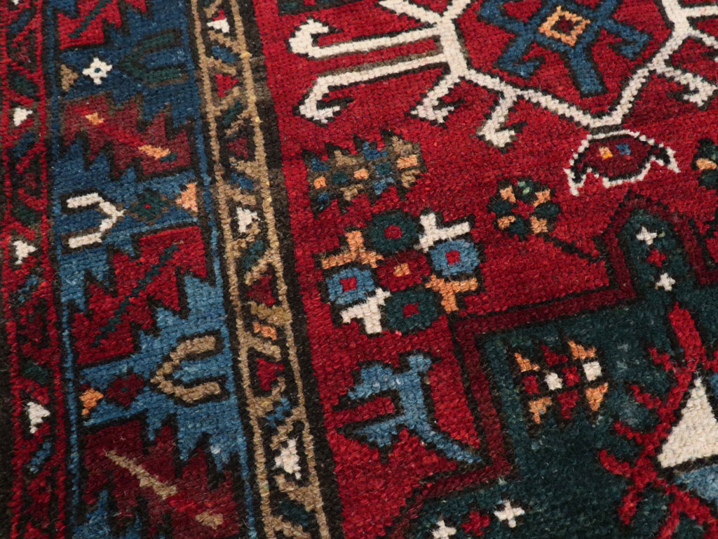 Antique Persian Karajeh Throw Rug, No.10516 - Gss