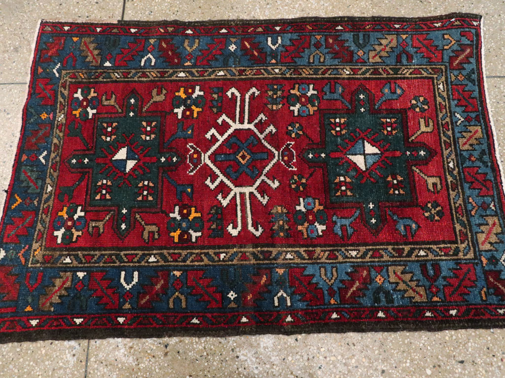 Antique Persian Karajeh Throw Rug, No.10516 - Gss
