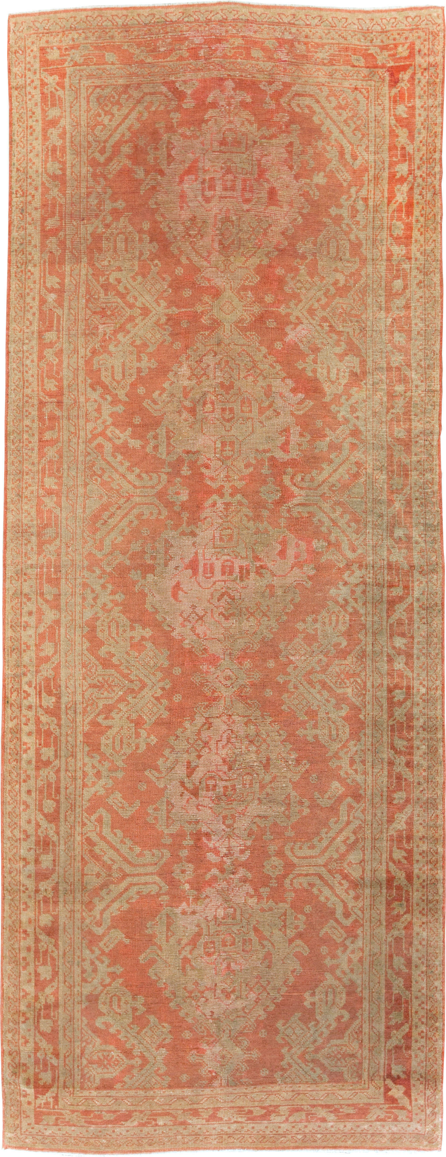 Vintage Turkish Oushak Wide Gallery Runner, No.10531 - Gss