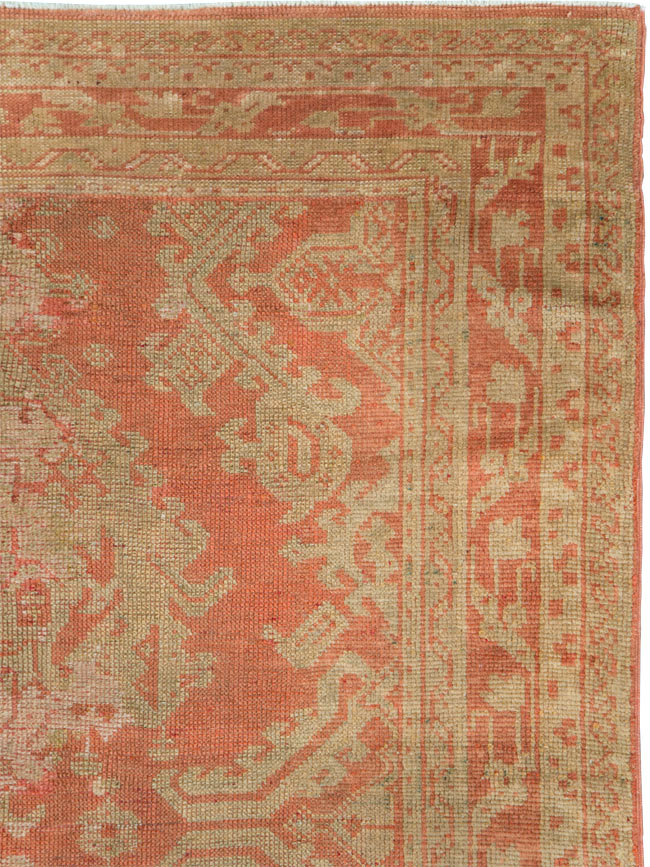 Vintage Turkish Oushak Wide Gallery Runner, No.10531 - Gss