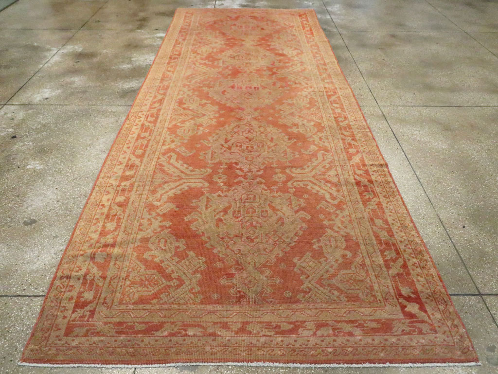 Vintage Turkish Oushak Wide Gallery Runner, No.10531 - Gss