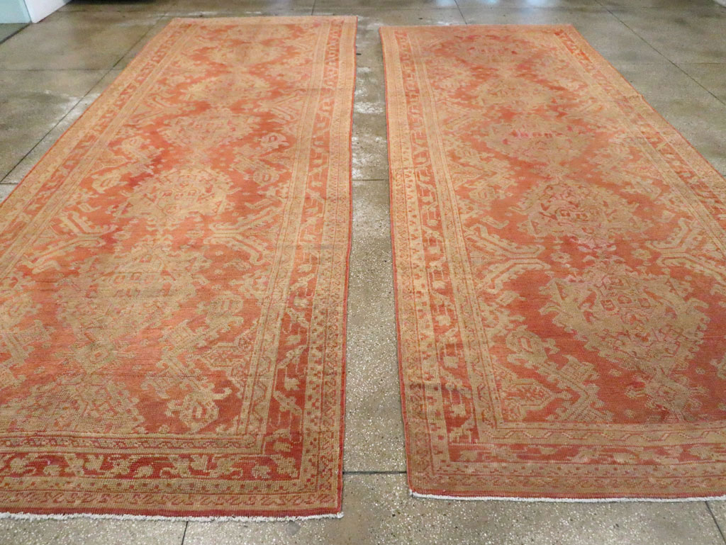 Vintage Turkish Oushak Wide Gallery Runner, No.10531 - Gss