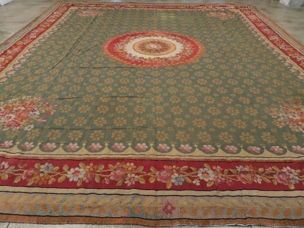 Antique English Needlepoint Carpet, No.10787 - Gss
