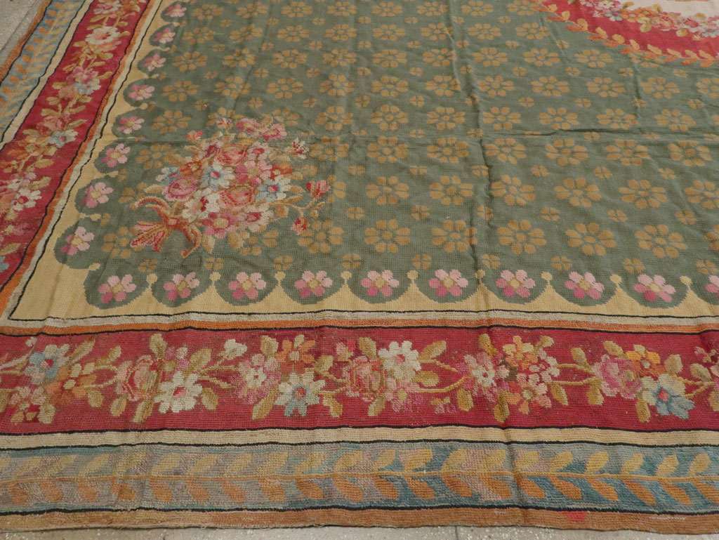 Antique English Needlepoint Carpet, No.10787 - Gss