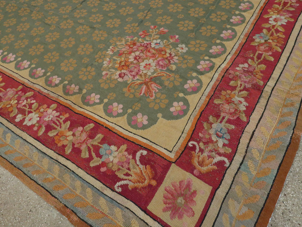 Antique English Needlepoint Carpet, No.10787 - Gss