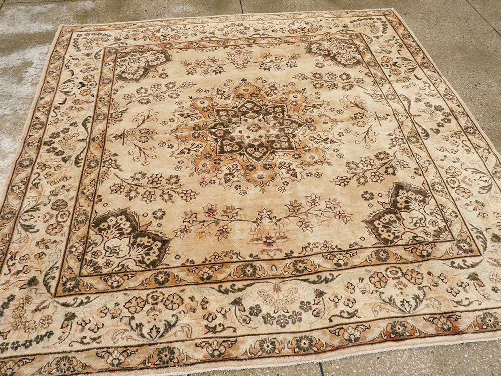 Antique Persian Tabriz Square Carpet, No.10795 - Gss
