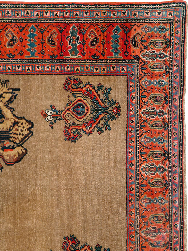 Antique Senneh Malayer Pictorial Rug, No.10816 - Gss