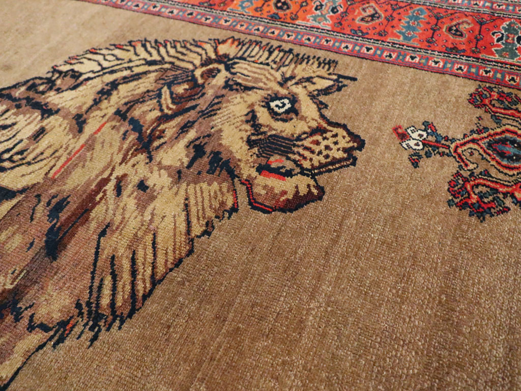 Antique Senneh Malayer Pictorial Rug, No.10816 - Gss