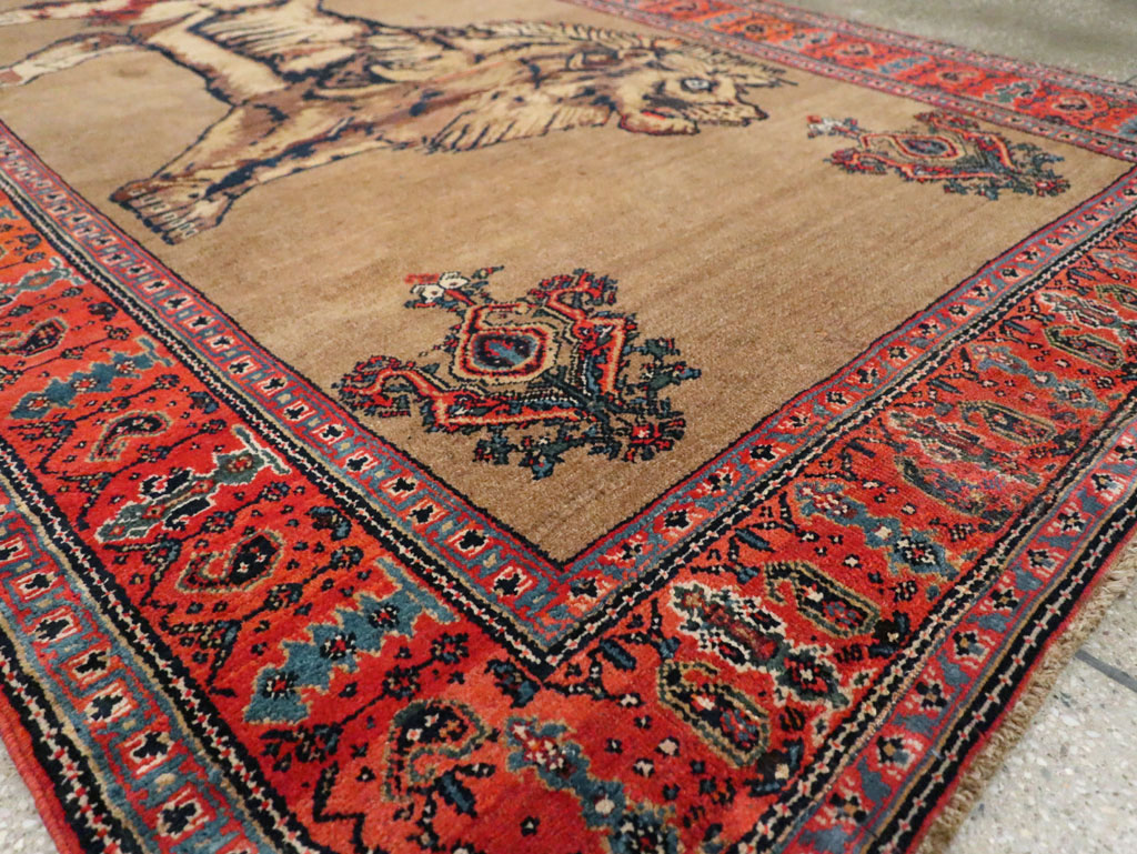 Antique Senneh Malayer Pictorial Rug, No.10816 - Gss
