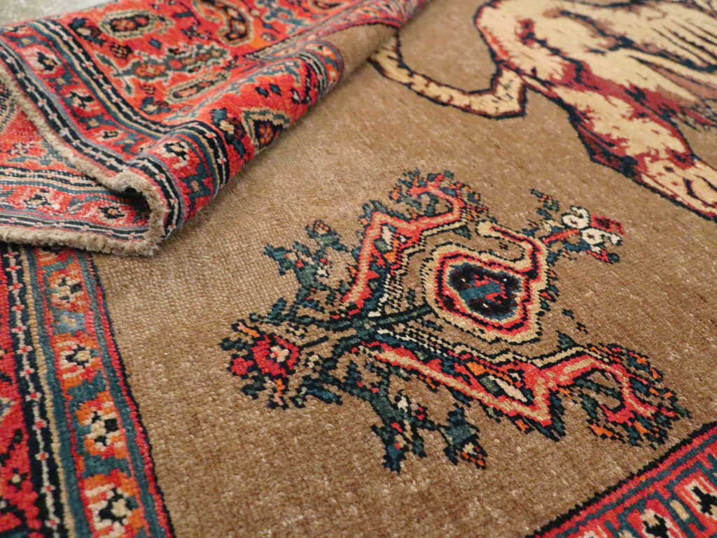Antique Senneh Malayer Pictorial Rug, No.10816 - Gss