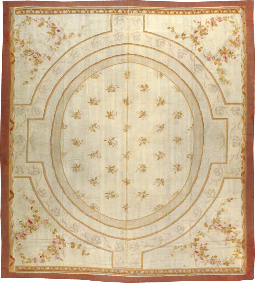 Antique French Aubusson Carpet, No.10892 - Gss