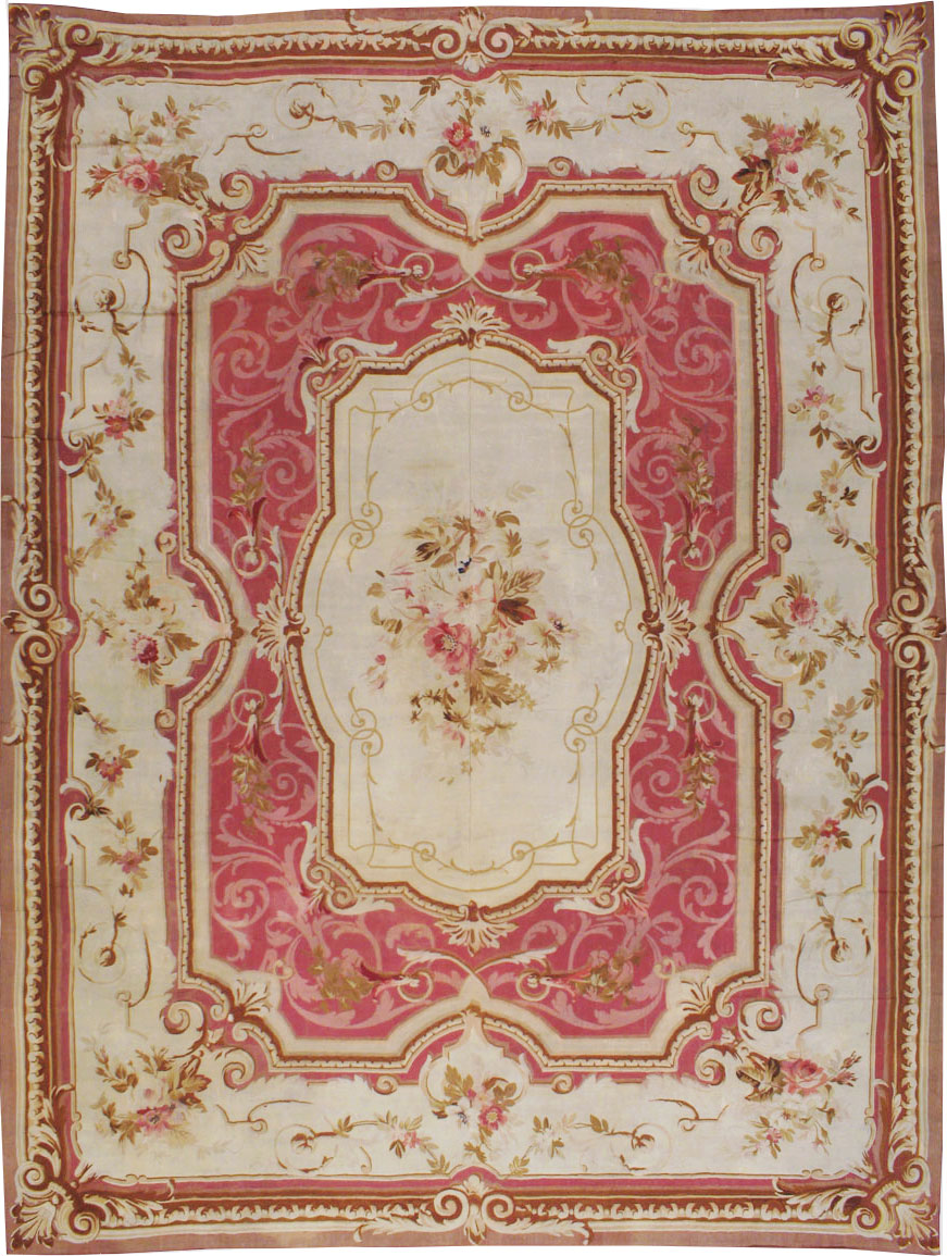 Antique French Aubusson Carpet, No.10969 - Gss