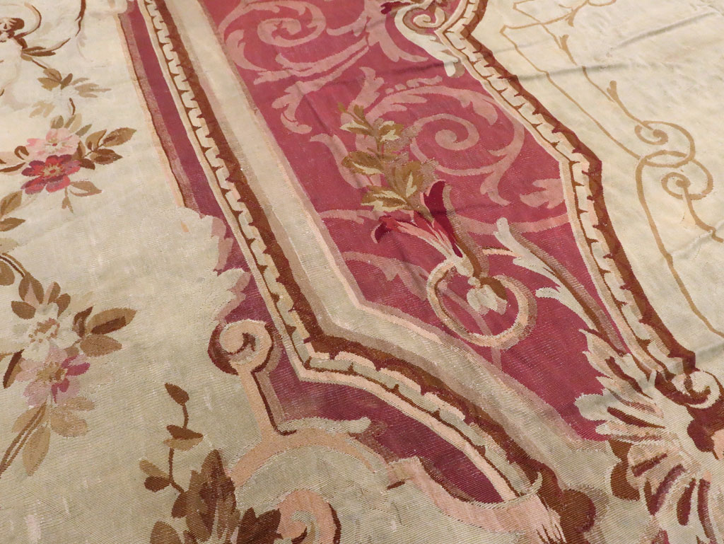 Antique French Aubusson Carpet, No.10969 - Gss