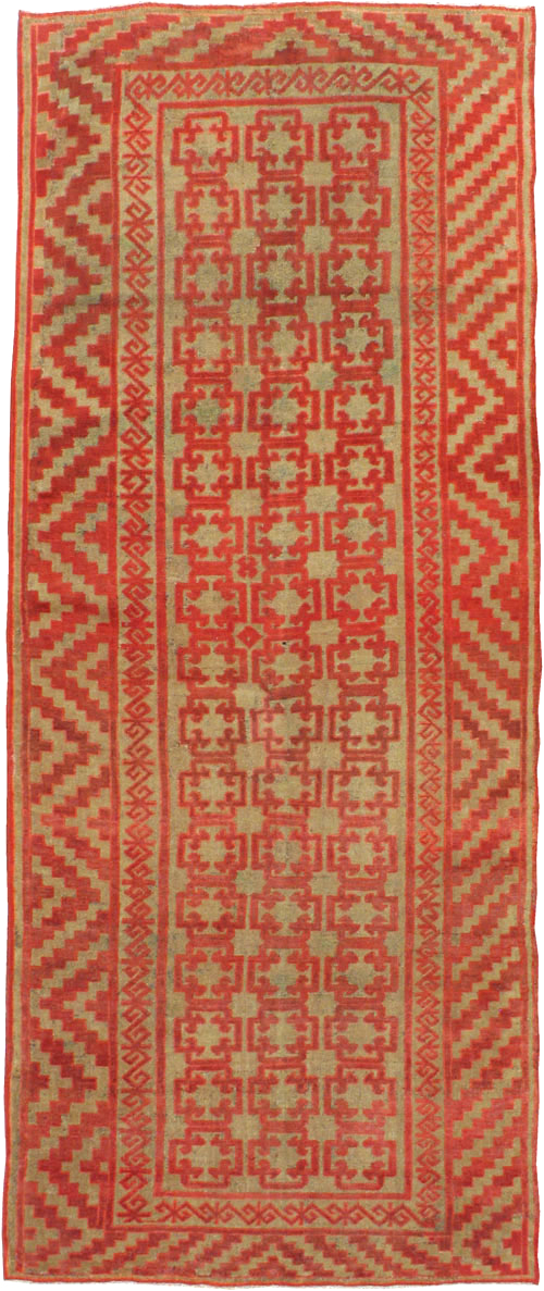 Vintage East Turkestan Kirghiz Gallery Carpet, No.11038 - Gss