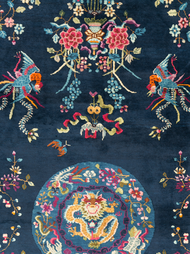 Vintage Chinese Dragon Art Deco Room Size Carpet, No.11122 - Gss