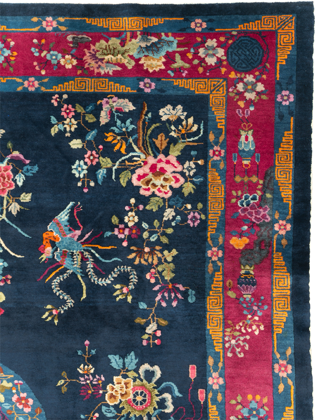 Vintage Chinese Dragon Art Deco Room Size Carpet, No.11122 - Gss