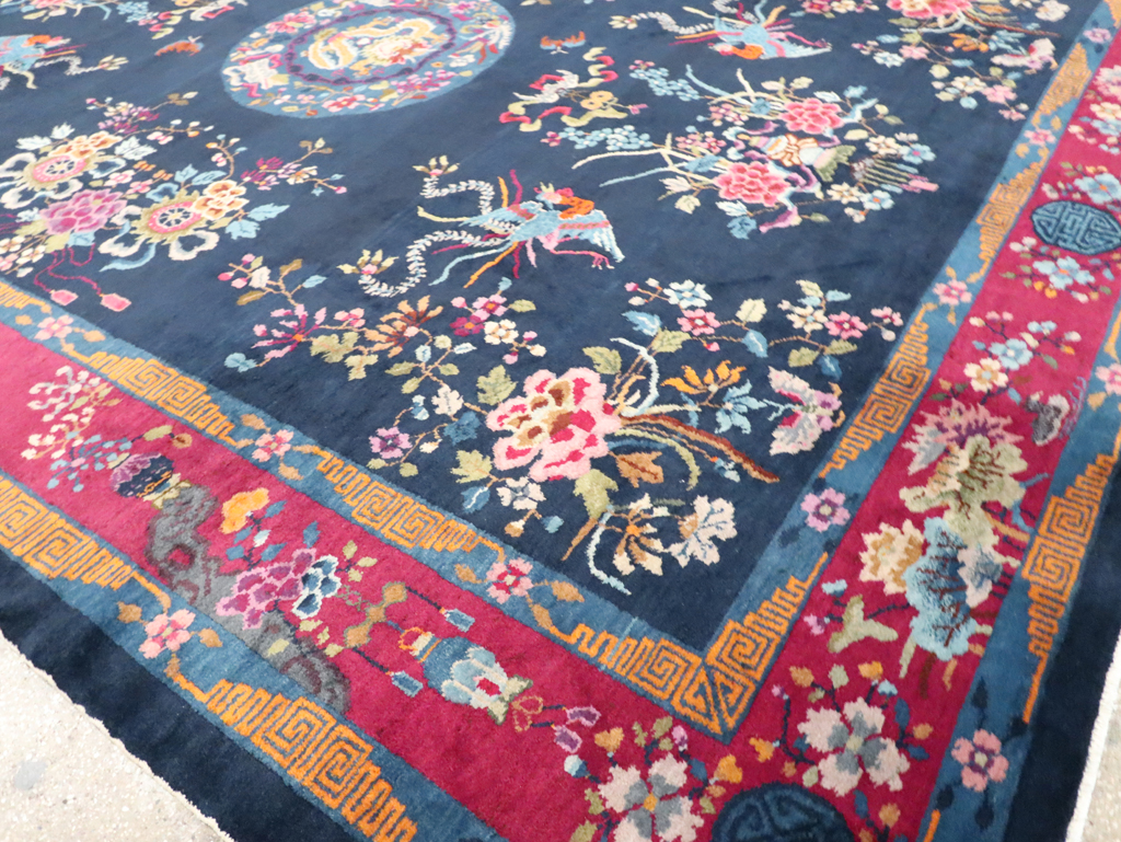 Vintage Chinese Dragon Art Deco Room Size Carpet, No.11122 - Gss
