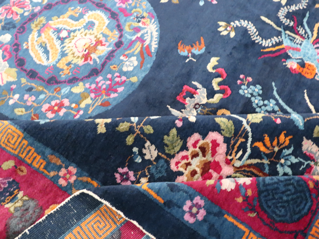 Vintage Chinese Dragon Art Deco Room Size Carpet, No.11122 - Gss