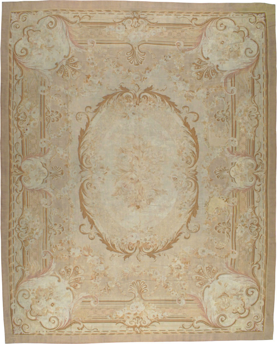 Antique French Aubusson Carpet, No.11290 - Gss