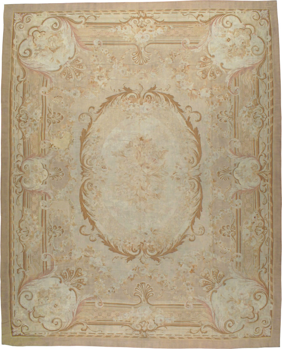 Antique French Aubusson Carpet, No.11290 - Gss