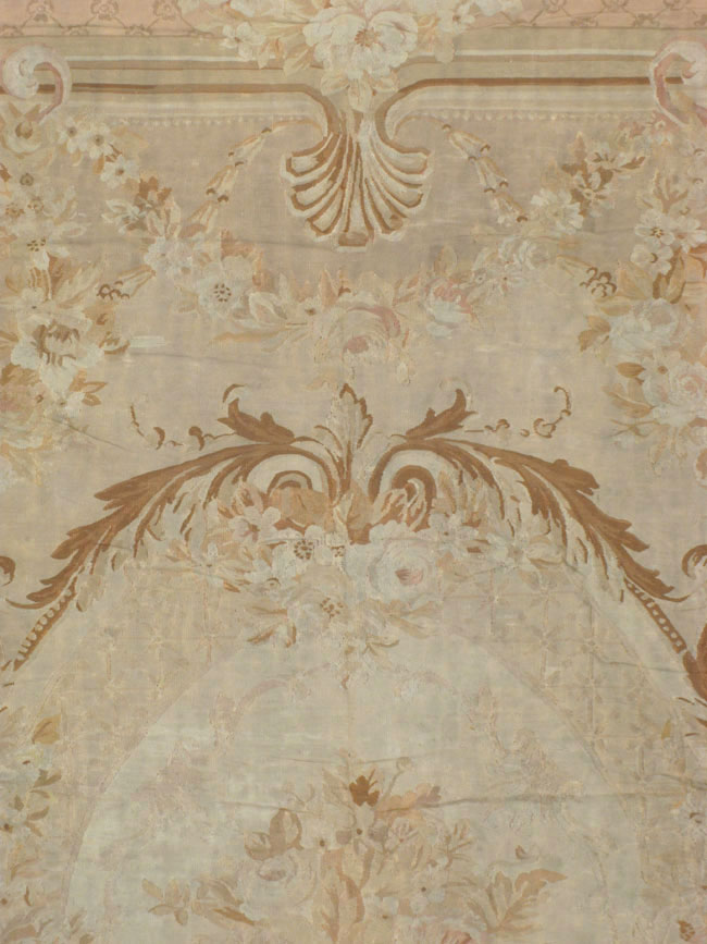 Antique French Aubusson Carpet, No.11290 - Gss