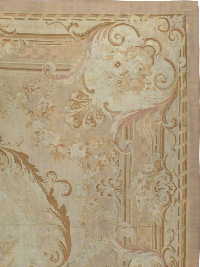 Antique French Aubusson Carpet, No.11290 - Gss