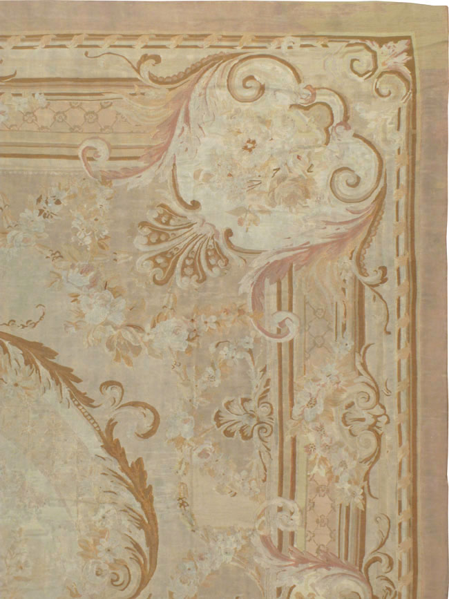 Antique French Aubusson Carpet, No.11290 - Gss