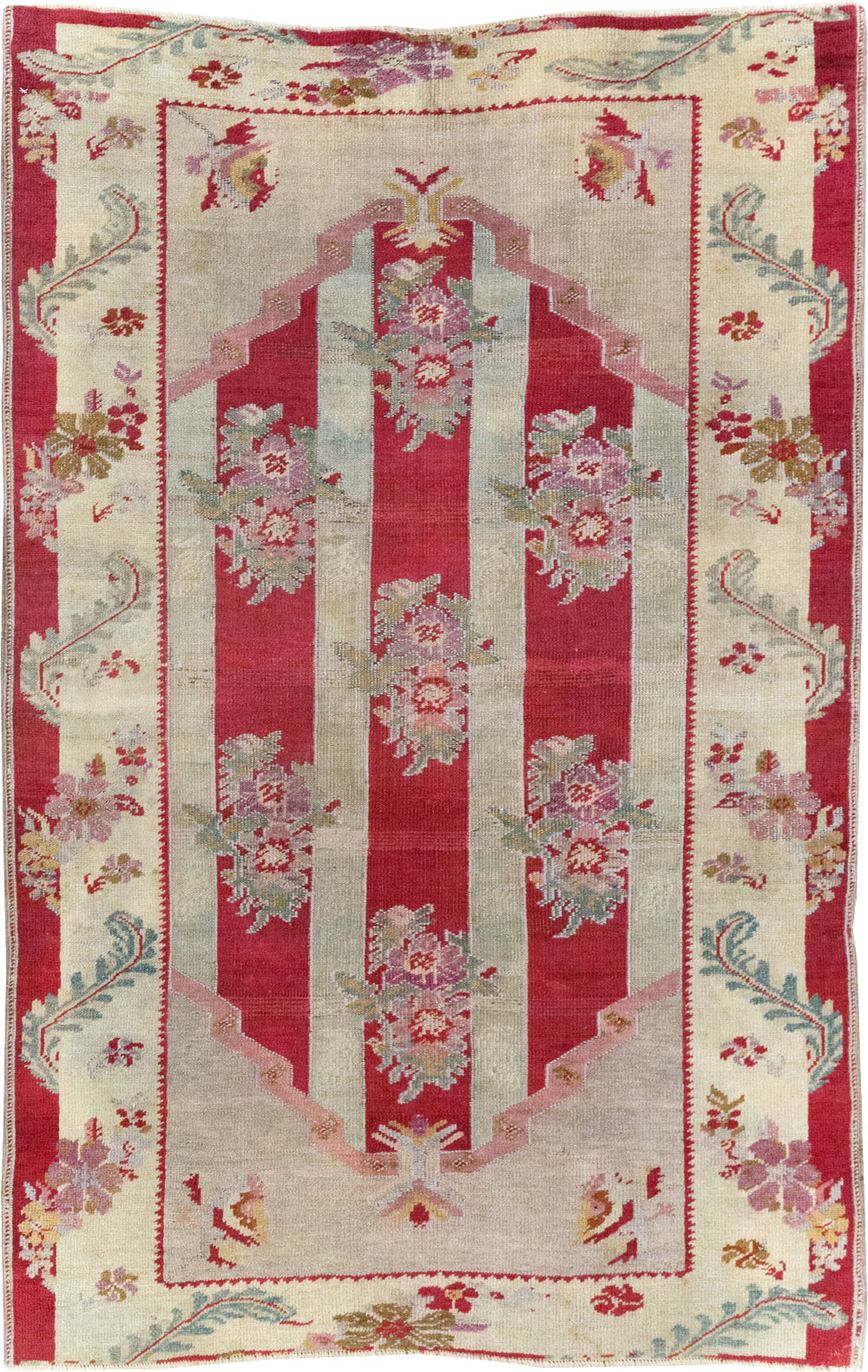 Antique Turkish Ghiordes Throw Rug, No.11327 - Gss